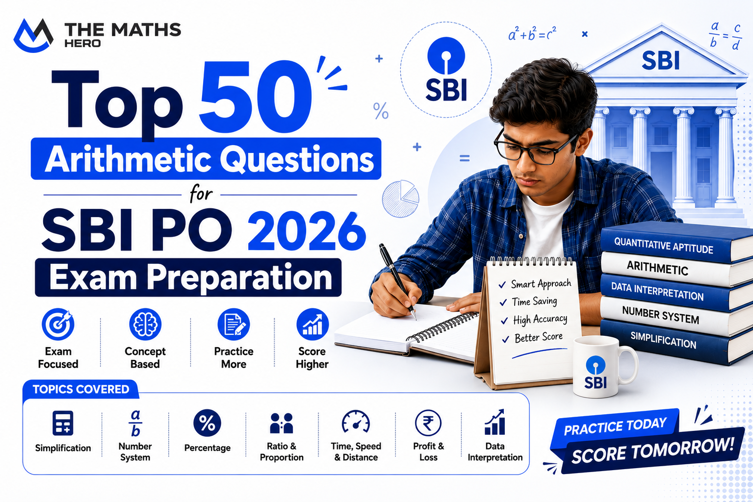 Top 50 Arithmetic Questions for SBI PO 2026 Exam Preparation